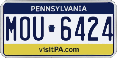 PA license plate MOU6424