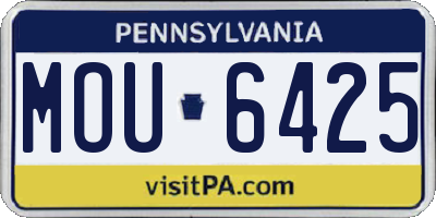 PA license plate MOU6425