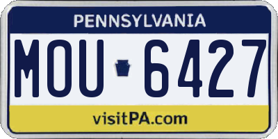 PA license plate MOU6427