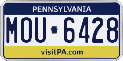 PA license plate MOU6428