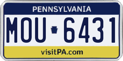 PA license plate MOU6431