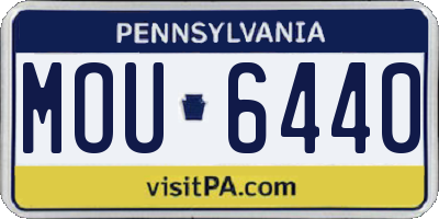 PA license plate MOU6440