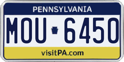PA license plate MOU6450