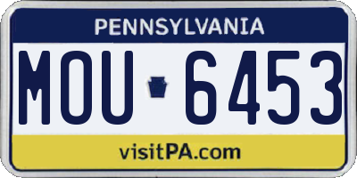 PA license plate MOU6453
