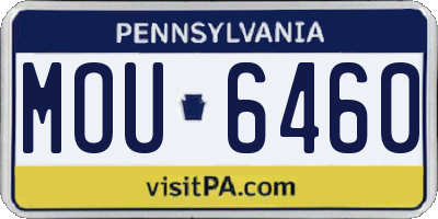 PA license plate MOU6460