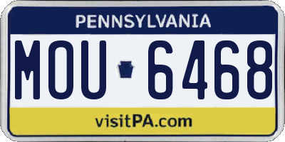 PA license plate MOU6468