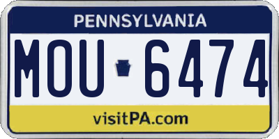 PA license plate MOU6474