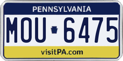PA license plate MOU6475
