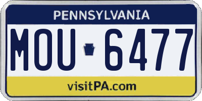 PA license plate MOU6477
