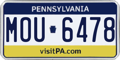 PA license plate MOU6478