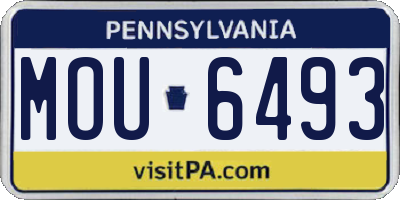 PA license plate MOU6493