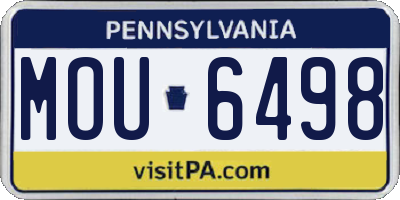 PA license plate MOU6498