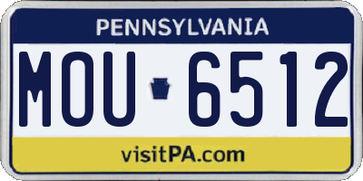 PA license plate MOU6512