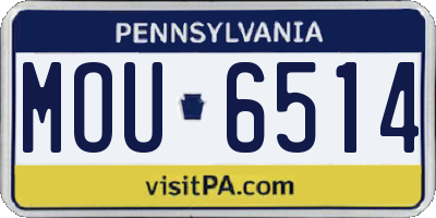 PA license plate MOU6514