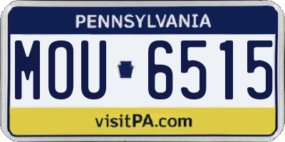 PA license plate MOU6515