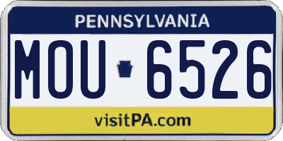 PA license plate MOU6526