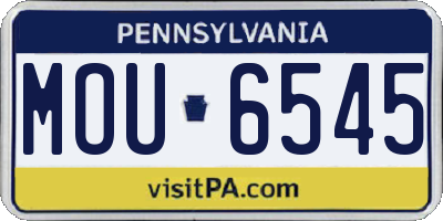 PA license plate MOU6545