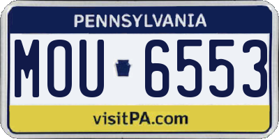 PA license plate MOU6553
