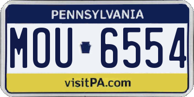 PA license plate MOU6554