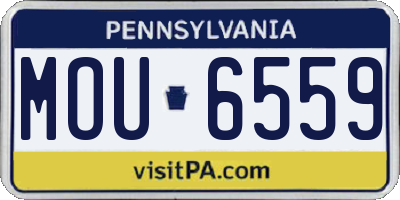 PA license plate MOU6559