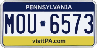 PA license plate MOU6573