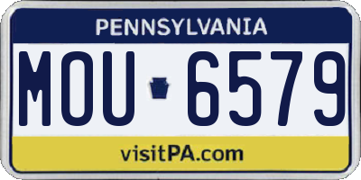 PA license plate MOU6579