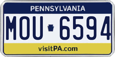 PA license plate MOU6594