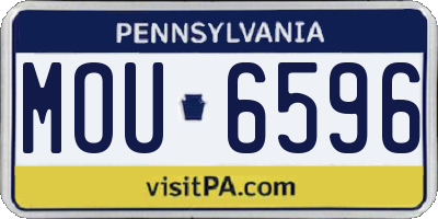 PA license plate MOU6596