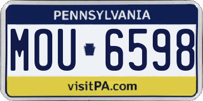 PA license plate MOU6598