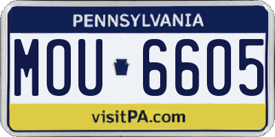PA license plate MOU6605