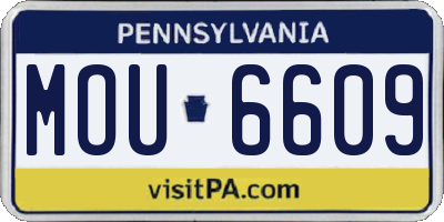 PA license plate MOU6609