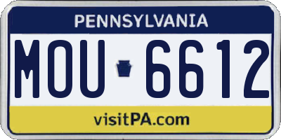 PA license plate MOU6612