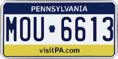 PA license plate MOU6613