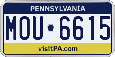 PA license plate MOU6615
