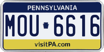 PA license plate MOU6616