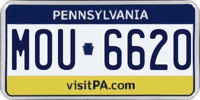 PA license plate MOU6620