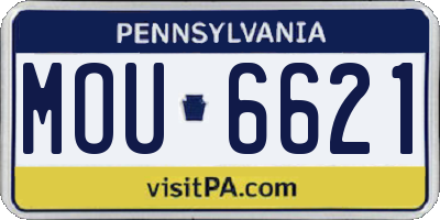 PA license plate MOU6621