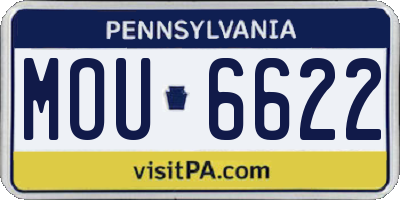 PA license plate MOU6622