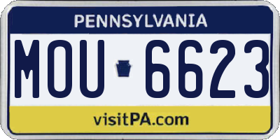 PA license plate MOU6623
