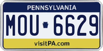 PA license plate MOU6629