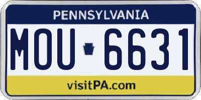PA license plate MOU6631