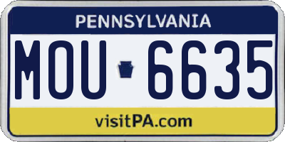 PA license plate MOU6635