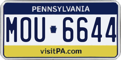 PA license plate MOU6644