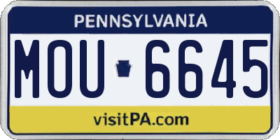 PA license plate MOU6645