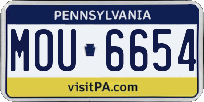 PA license plate MOU6654