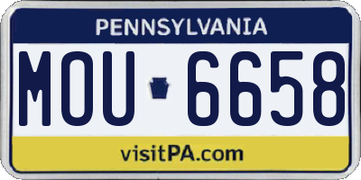 PA license plate MOU6658