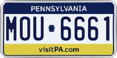 PA license plate MOU6661