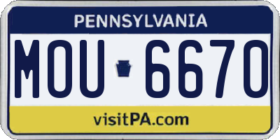 PA license plate MOU6670