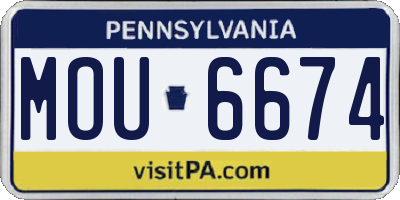 PA license plate MOU6674