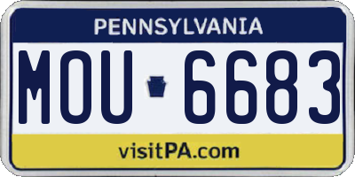 PA license plate MOU6683